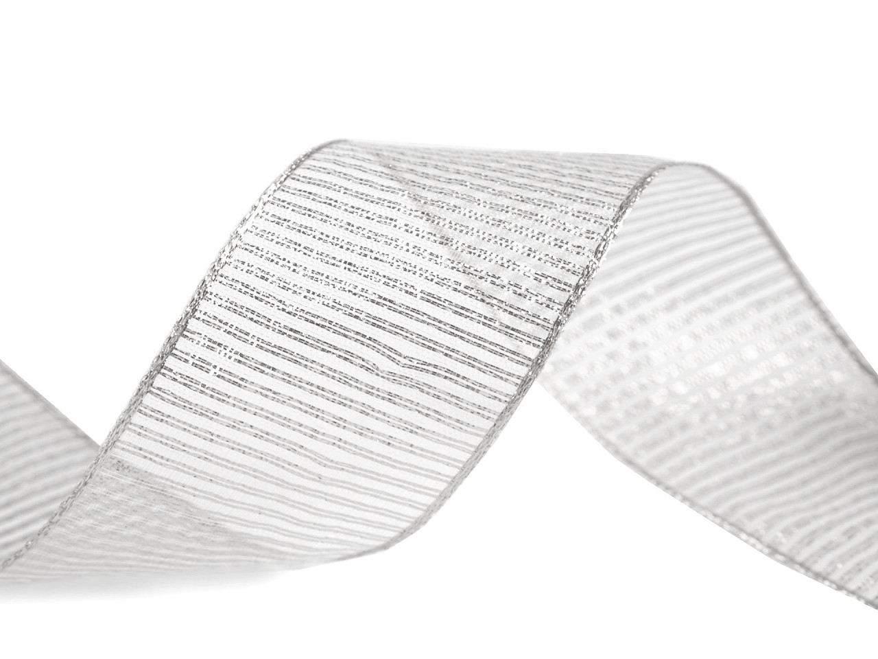 Panglica cu lurex si sarma latime 40 mm - Auriu deschis (25 Metri)