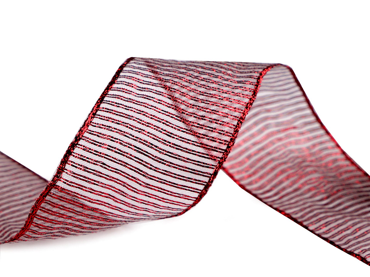 Panglica cu lurex si sarma latime 40 mm - Auriu deschis (25 Metri)