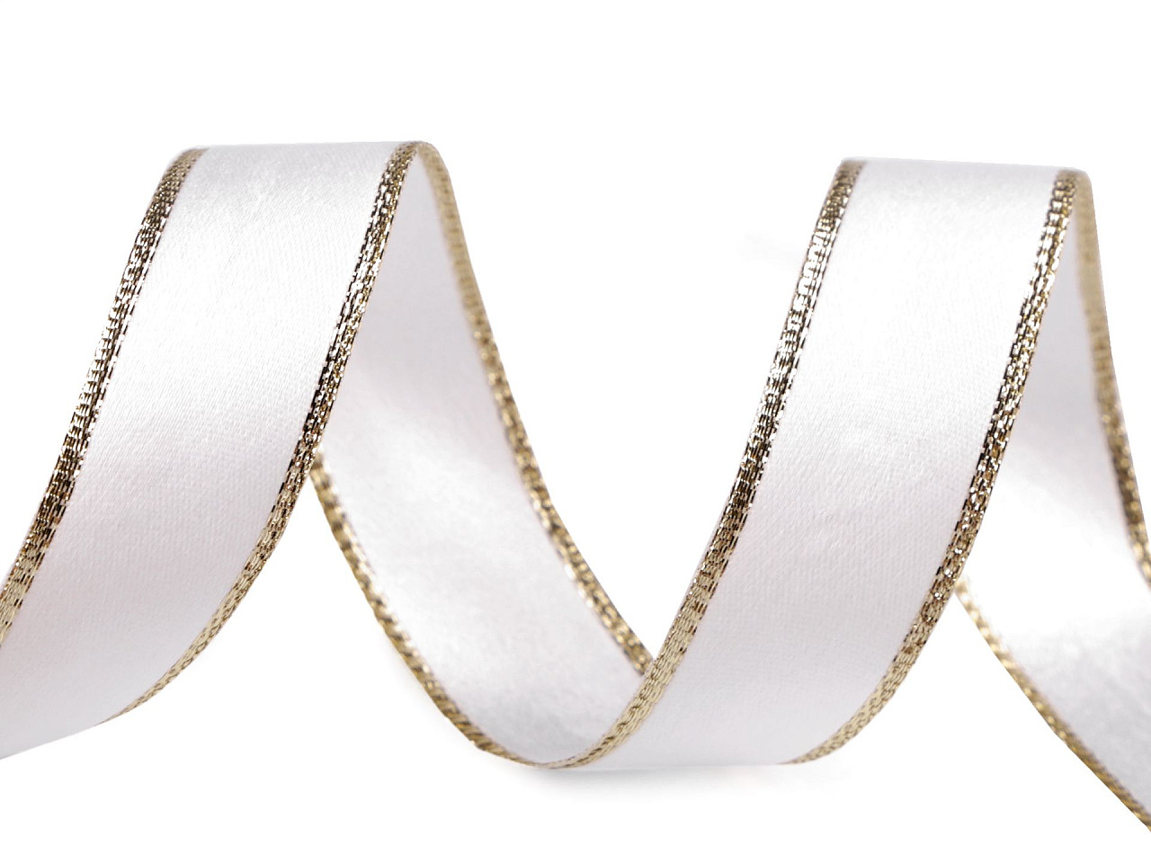 Panglică cu lurex și sârmă pe margine 24 mm - Auriu (20 Metri)