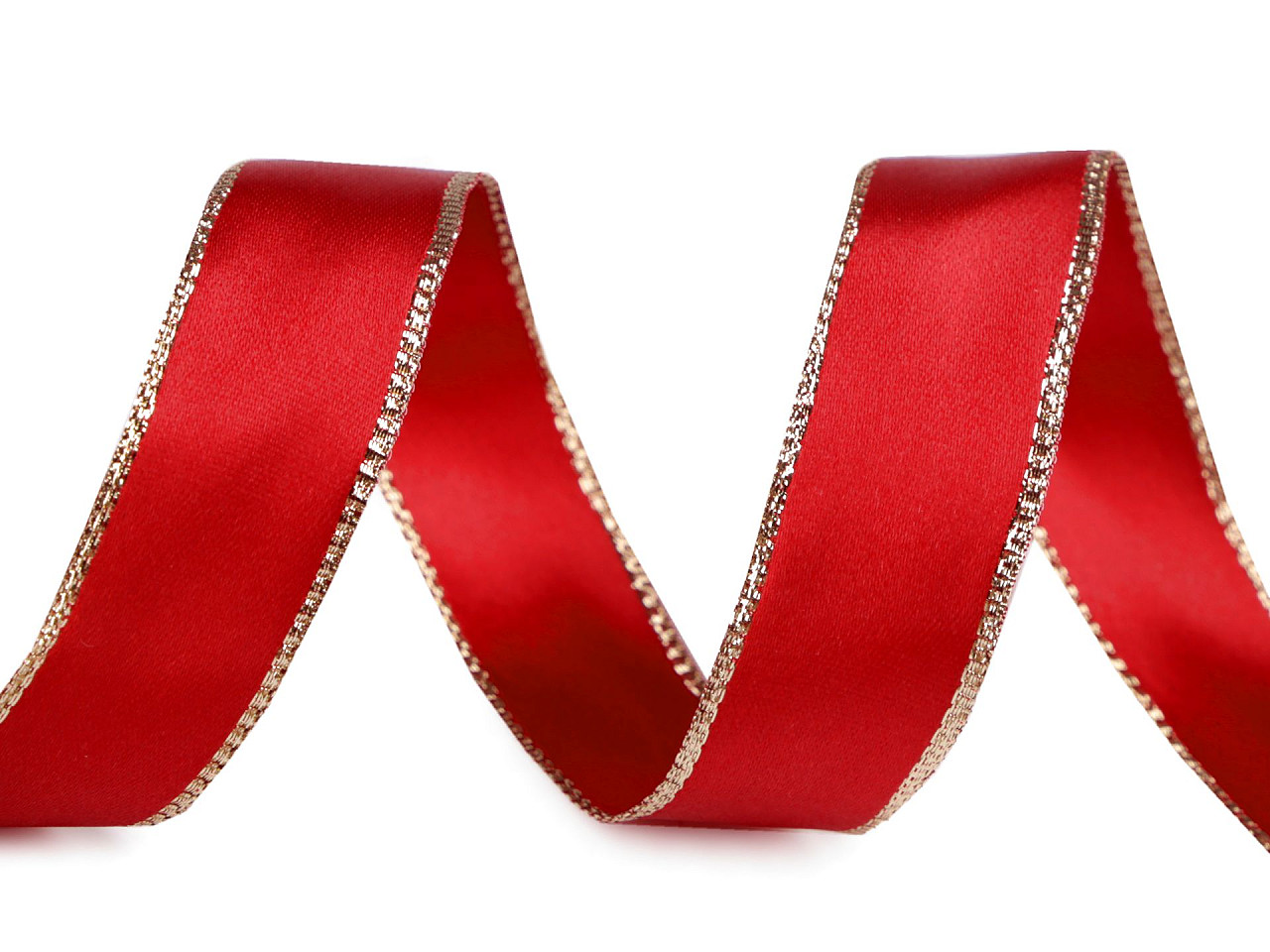 Panglică cu lurex și sârmă pe margine 24 mm - Auriu (20 Metri)