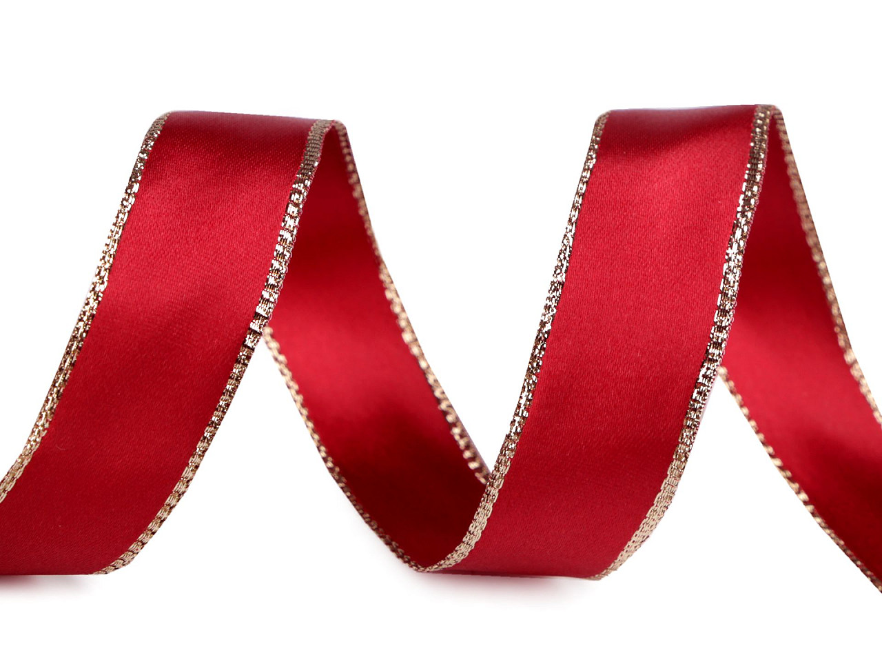 Panglică cu lurex și sârmă pe margine 24 mm - Auriu (20 Metri)