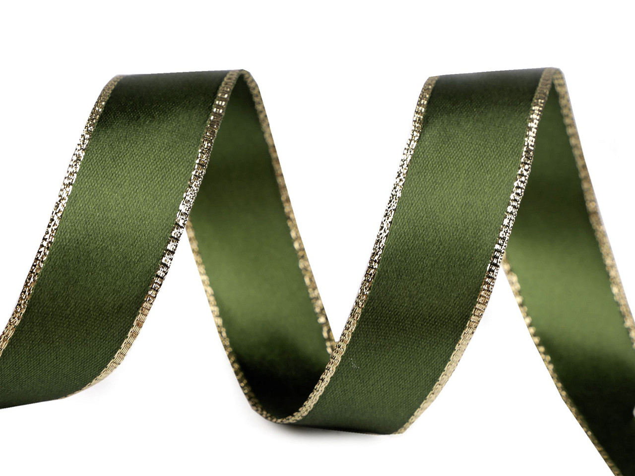 Panglică cu lurex și sârmă pe margine 24 mm - Auriu (20 Metri)