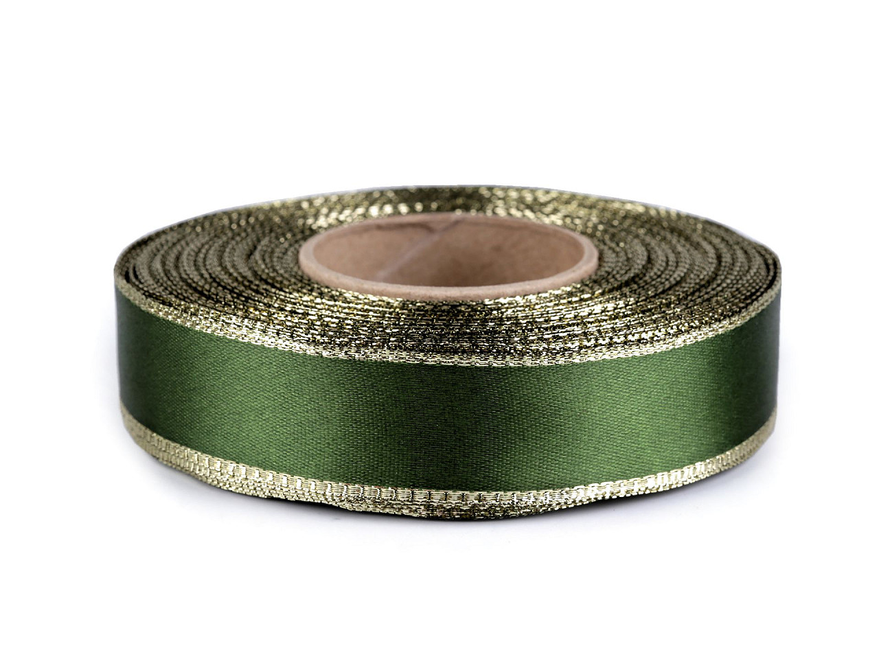 Panglică cu lurex și sârmă pe margine 24 mm - Auriu (20 Metri)