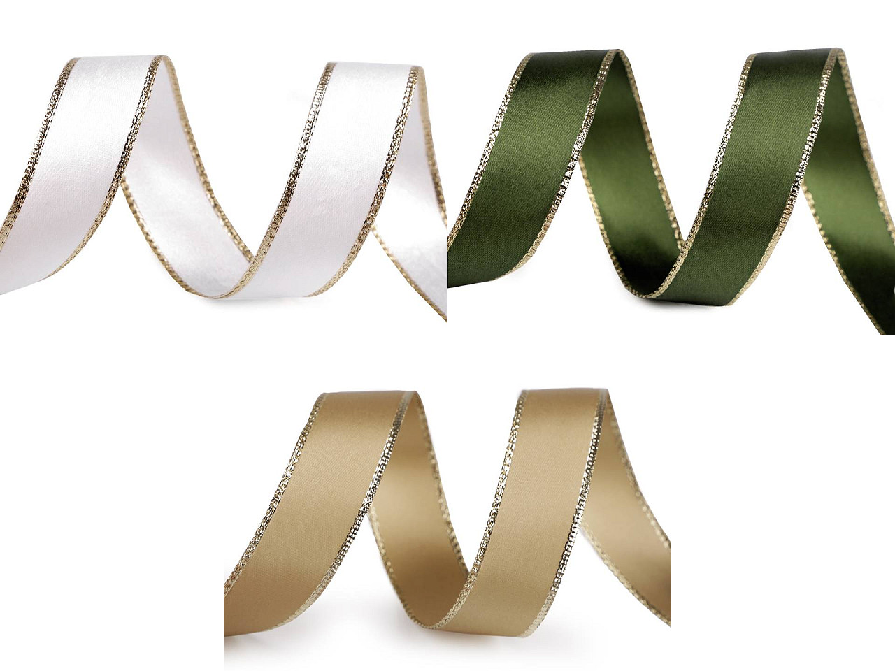 Panglică cu lurex și sârmă pe margine 24 mm - Auriu (20 Metri)