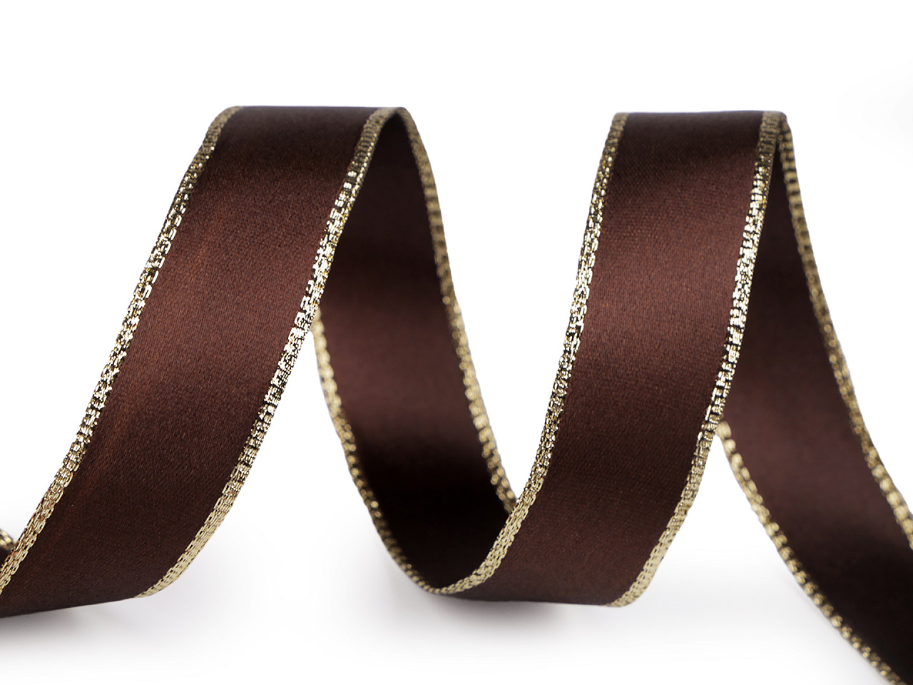 Panglică cu lurex și sârmă pe margine 24 mm - Auriu (20 Metri)