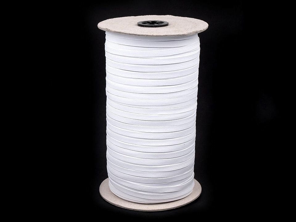 Elastic confecții, lățime 6-7 mm - Alb (300 Metri)