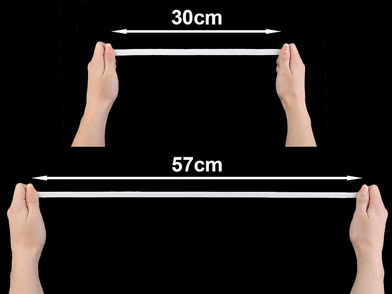 Elastic confecții, lățime 12 mm - Alb (300 Metri)