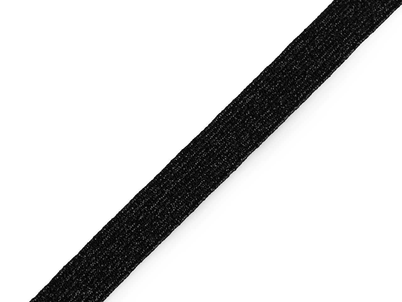 Elastic cu lurex, lățime 9 mm - Negru (90 Metri)