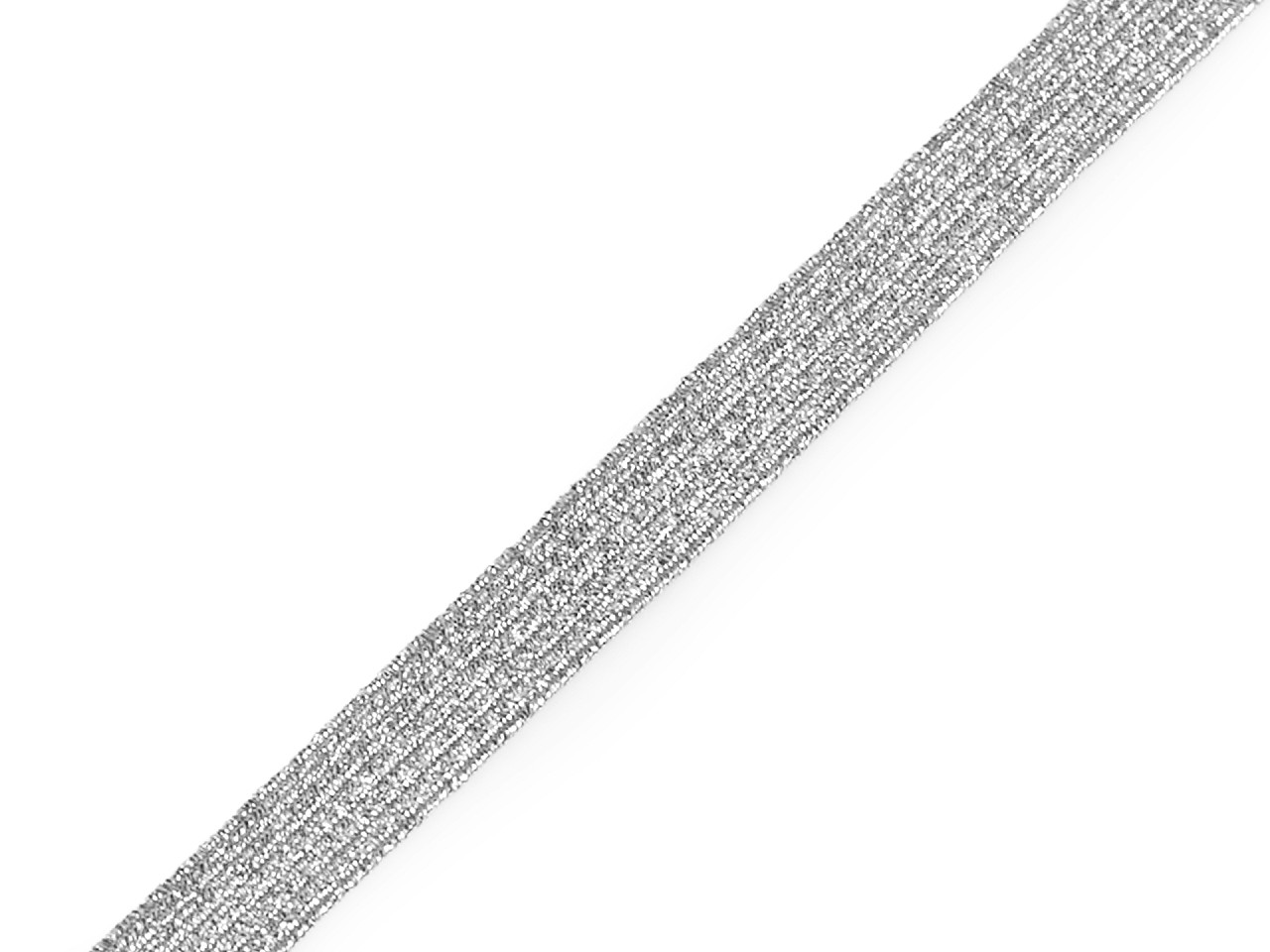 Elastic cu lurex, lățime 9 mm - Negru (90 Metri)