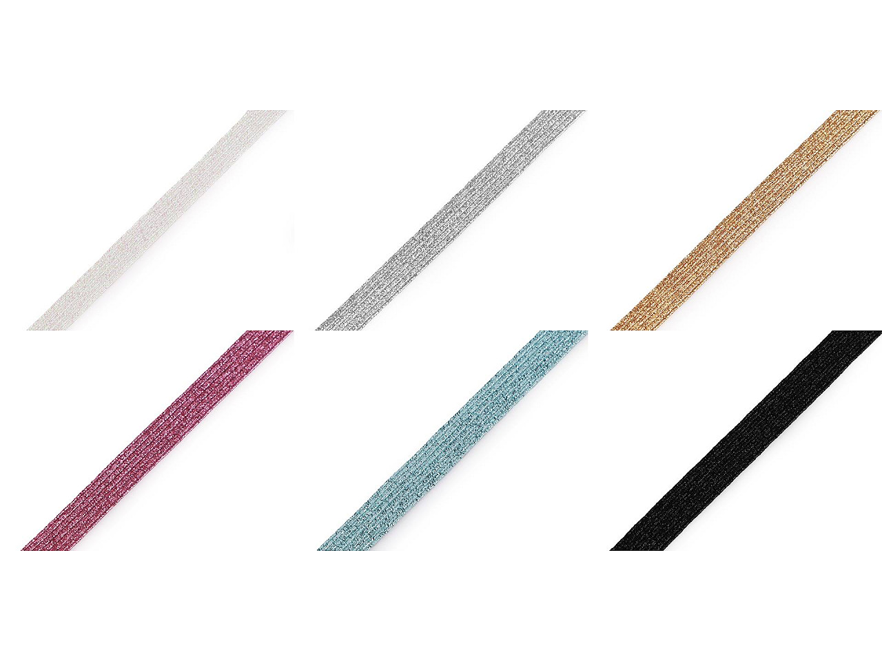 Elastic cu lurex, lățime 9 mm - Negru (90 Metri)