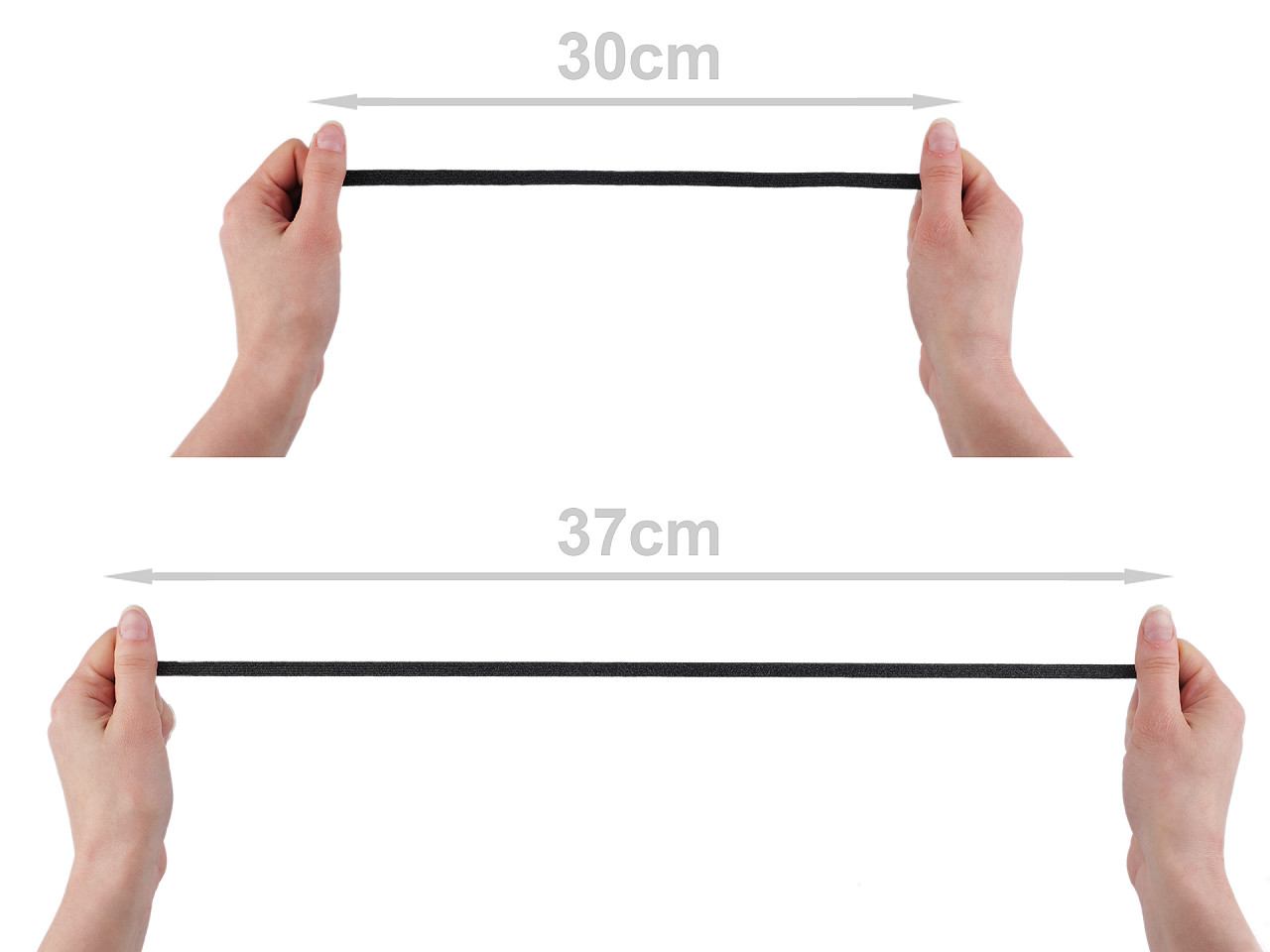 Elastic cu lurex, lățime 9 mm - Negru (90 Metri)