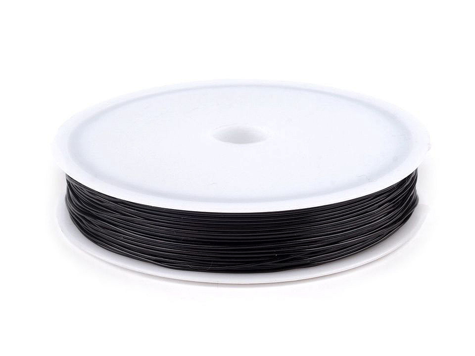Fir elastic rotund, ø0,4-0,6 mm - Negru (1 Bucată) Fir elastic rotund, ø0,4-0,6 mm - Negru (1 Bucată)