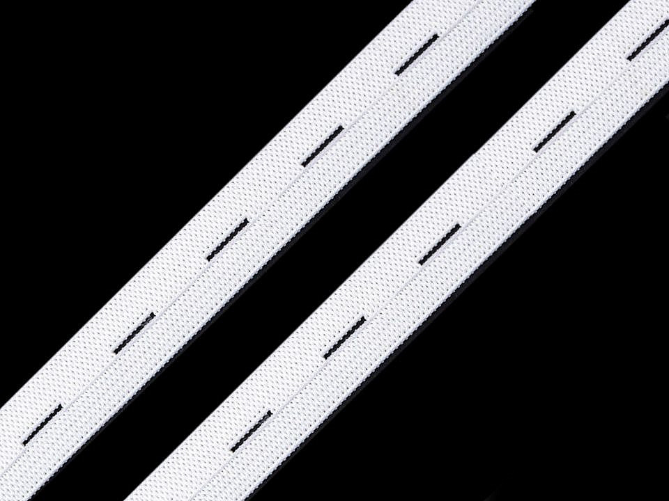 Elastic cu butoniere, lățime 15-17 mm - Negru (30 Metri)