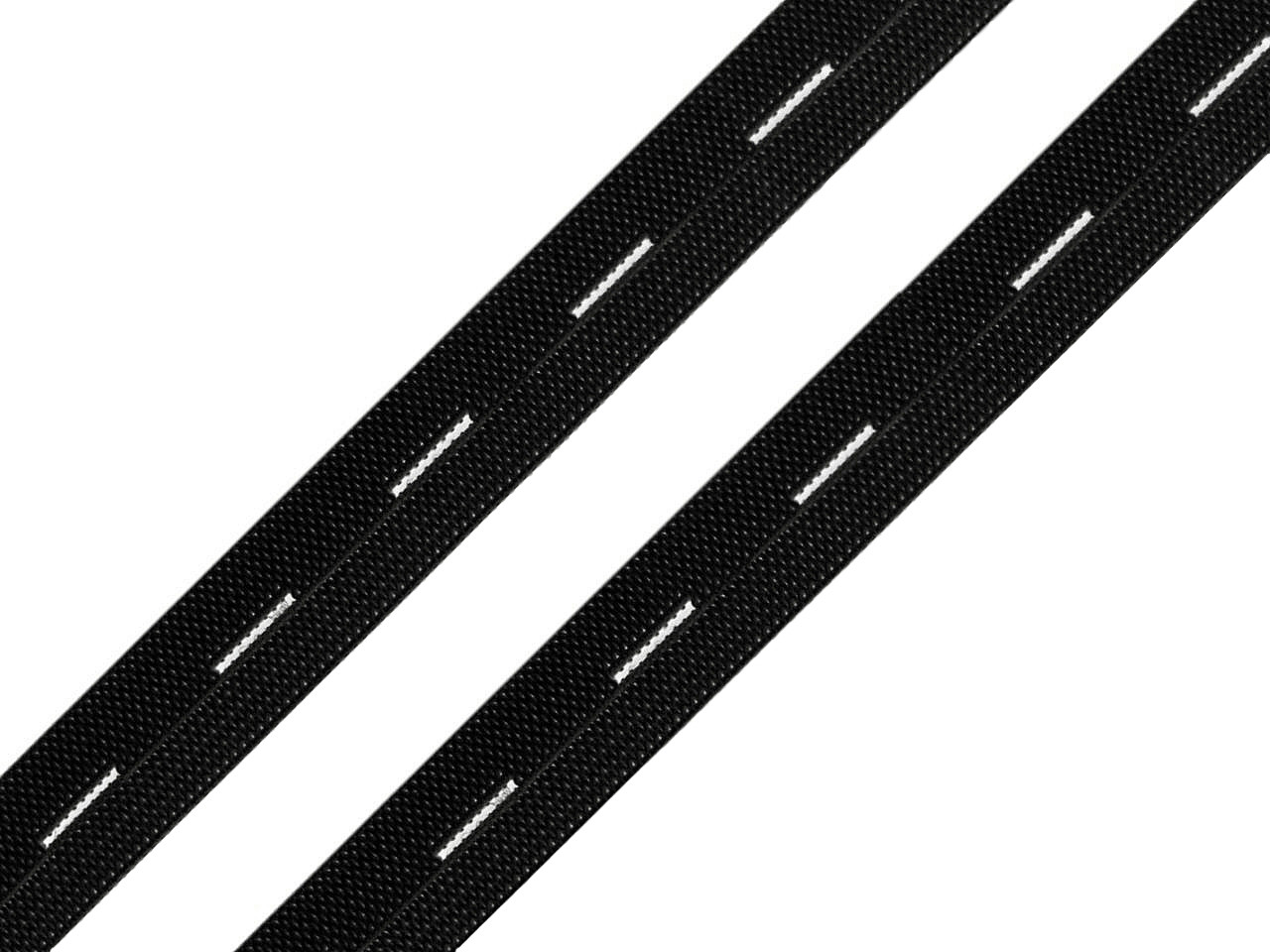 Elastic cu butoniere, lățime 15-17 mm - Negru (30 Metri)