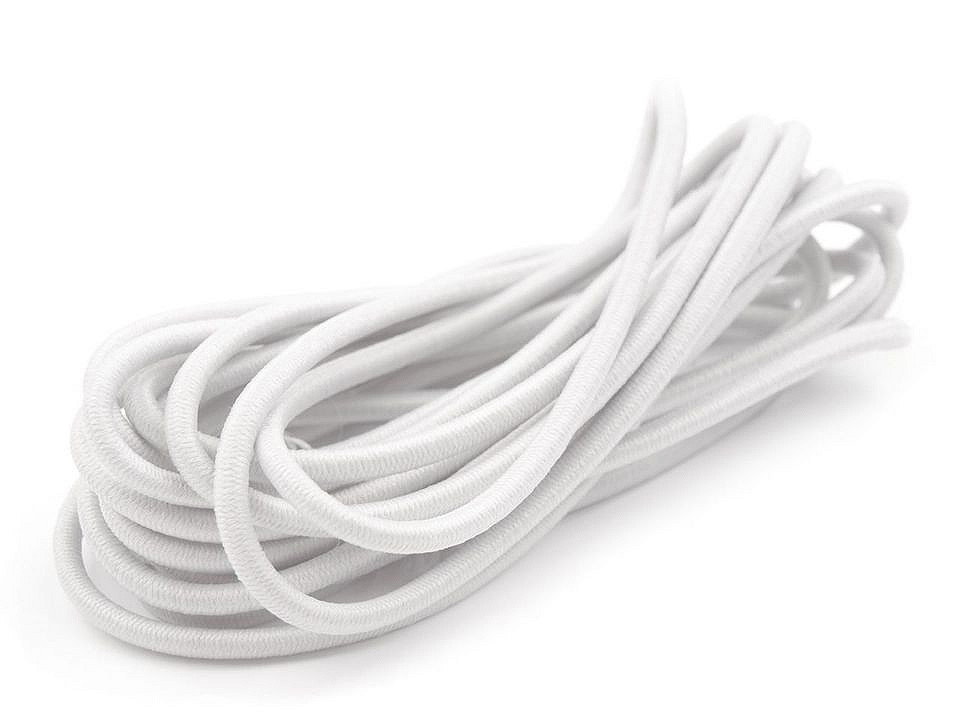 Elastic rotund, ø3 mm, 3 m/buc - Alb (1 Buchet)
