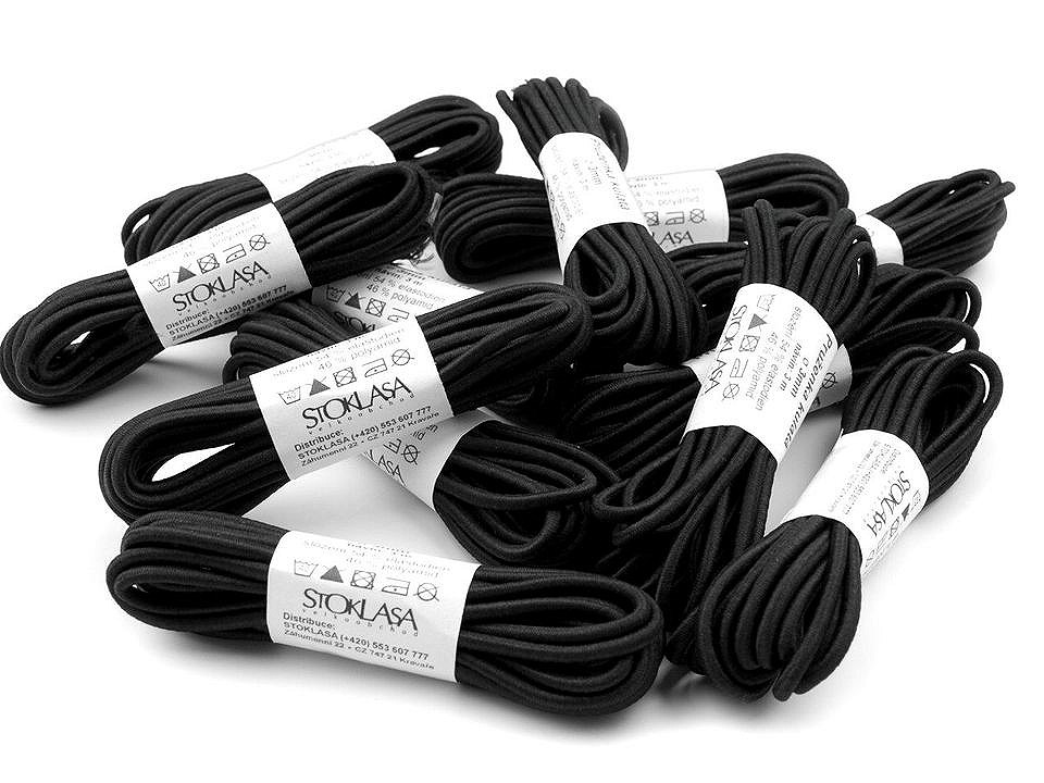 Elastic rotund, ø3 mm, 3 m/buc - Alb (1 Buchet)