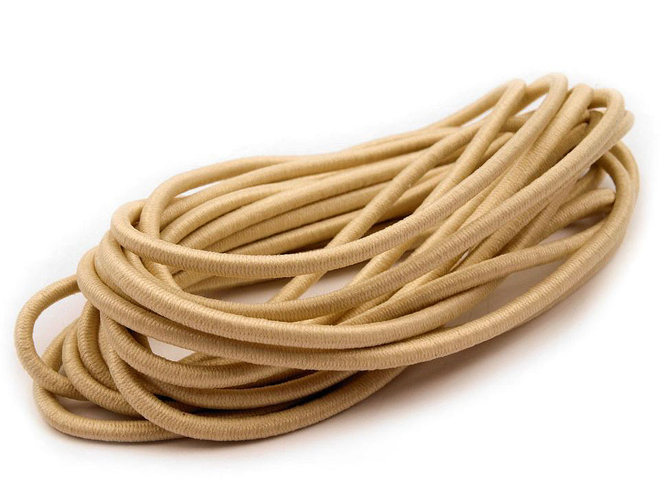 Elastic rotund, ø3 mm, 3 m/buc - Alb (1 Buchet)