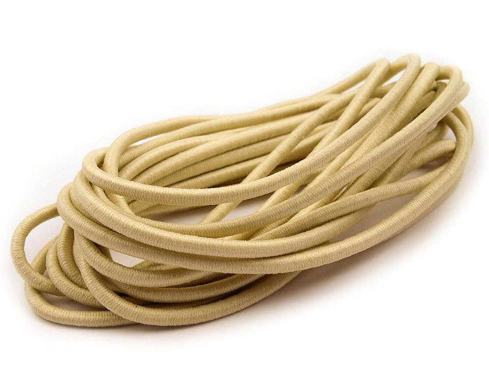 Elastic rotund, ø3 mm, 3 m/buc - Alb (1 Buchet)