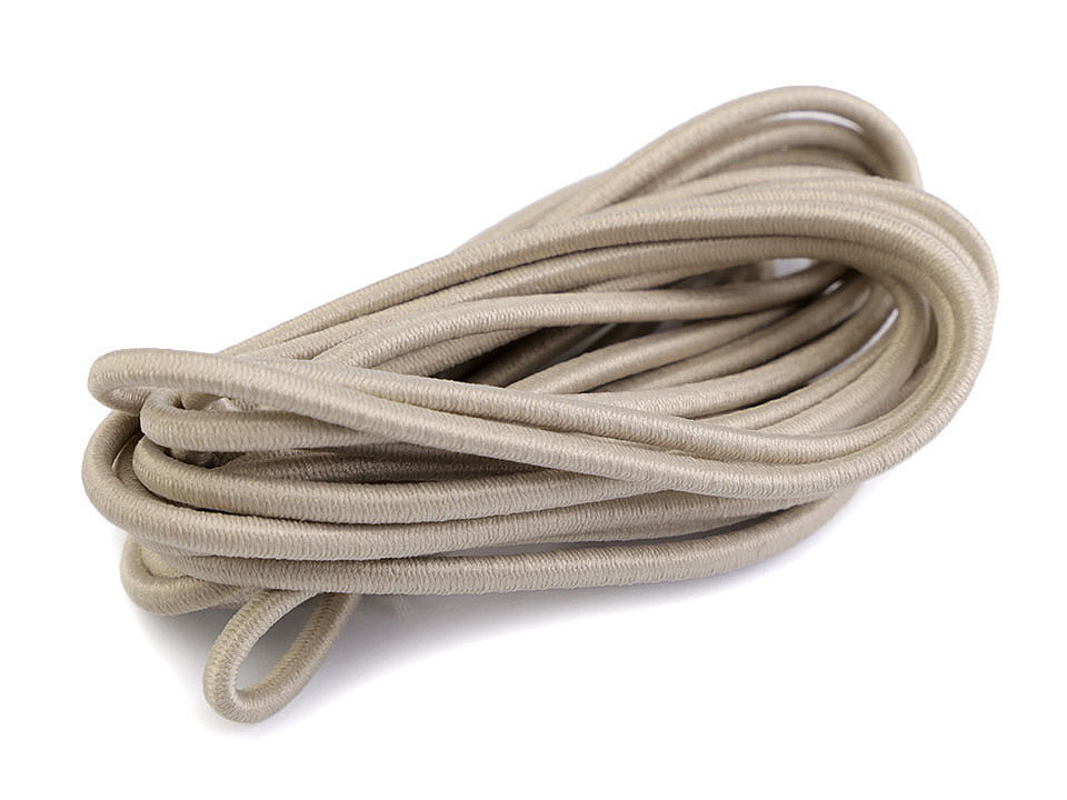 Elastic rotund, ø3 mm, 3 m/buc - Alb (1 Buchet)