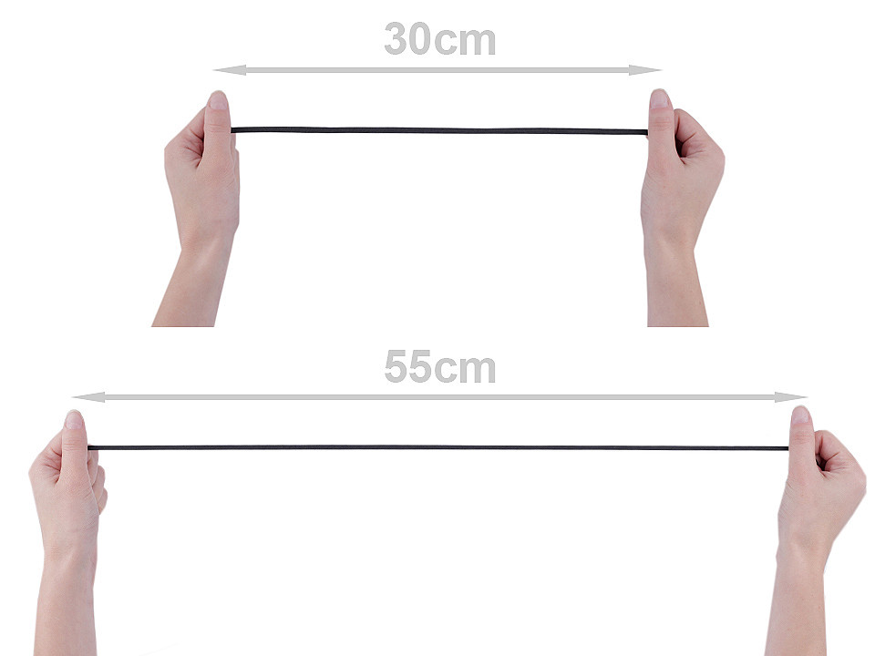Elastic simplu confecții, lățime  5 mm, 7 mm - Negru (1 Card)