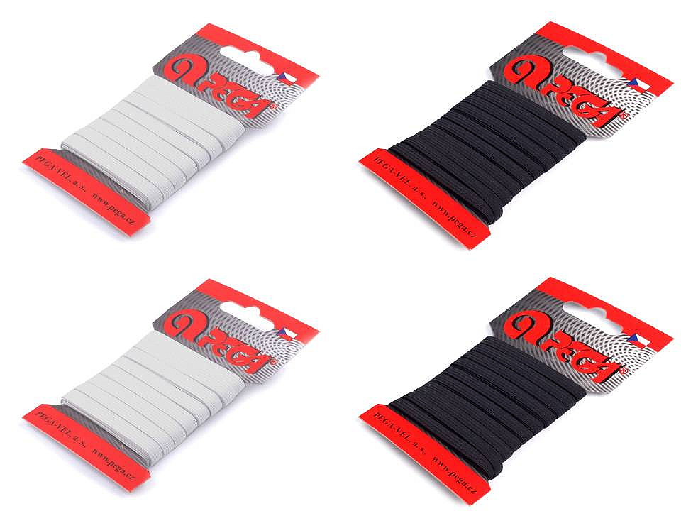 Elastic simplu confecții, lățime  5 mm, 7 mm - Negru (1 Card)