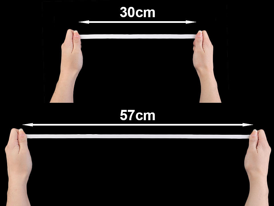 Elastic simplu confecții, lățime 12 mm - Alb (1 Card)