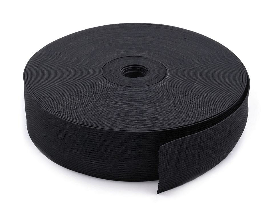 Elastic lat țesut, lățime 50 mm - Alb (25 Metri)