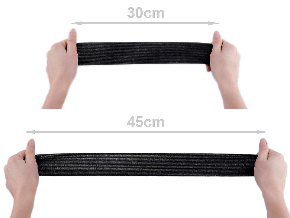 Elastic lat țesut, lățime 50 mm - Alb (25 Metri)