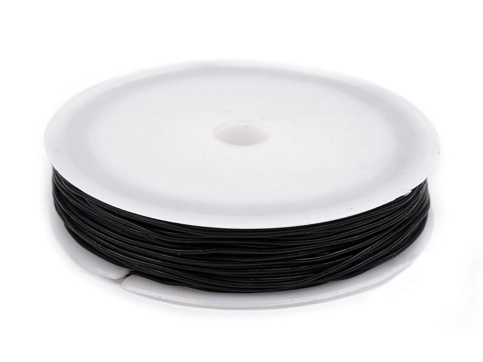 Fir elastic rotund, ø0,8 mm - Negru (1 Bucată) Fir elastic rotund, ø0,8 mm - Negru (1 Bucată)