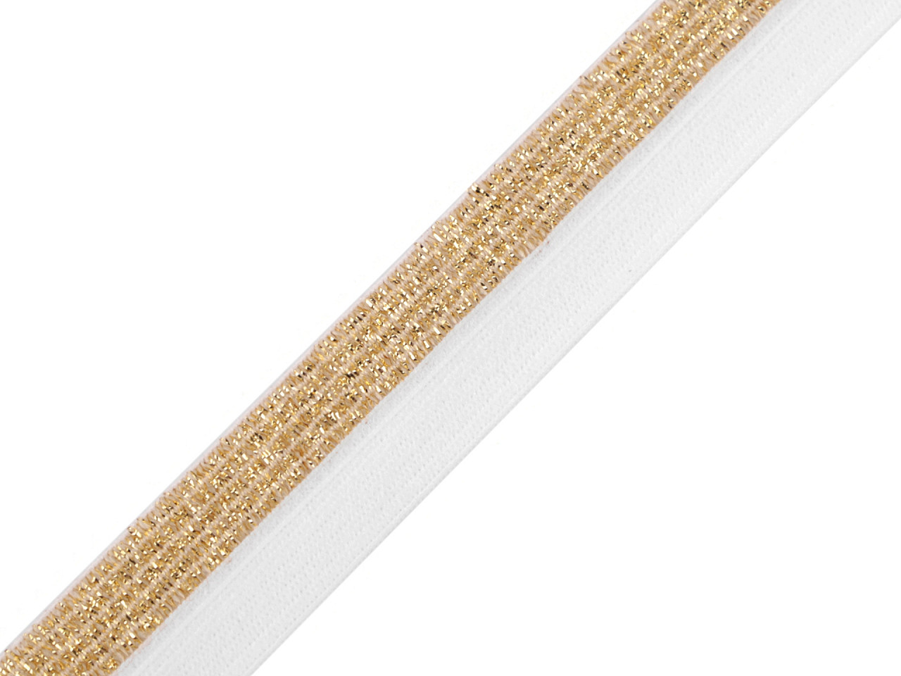 Elastic bias cu lurex, lățime 17 mm - Gri neutral (25 Metri)