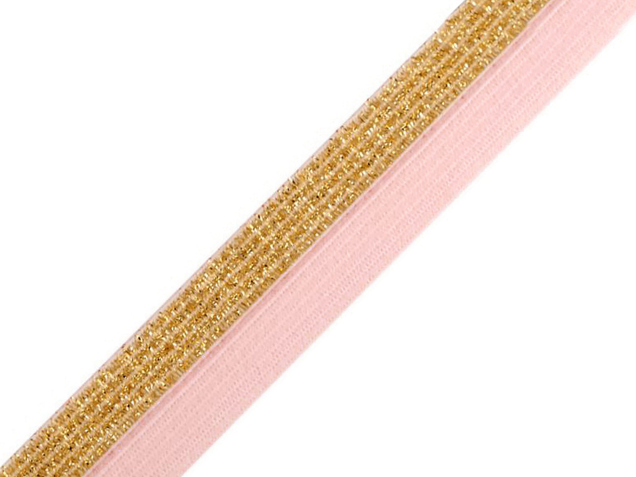 Elastic bias cu lurex, lățime 17 mm - Gri neutral (25 Metri)