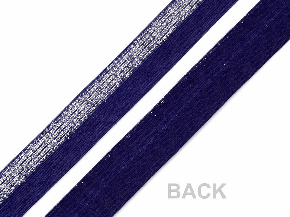 Elastic bias cu lurex, lățime 17 mm - Gri neutral (25 Metri)