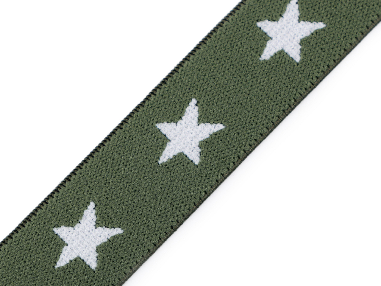 Elastic lat țesut, model steluțe, lățime 20 mm - Gri deschis (1 Metru)