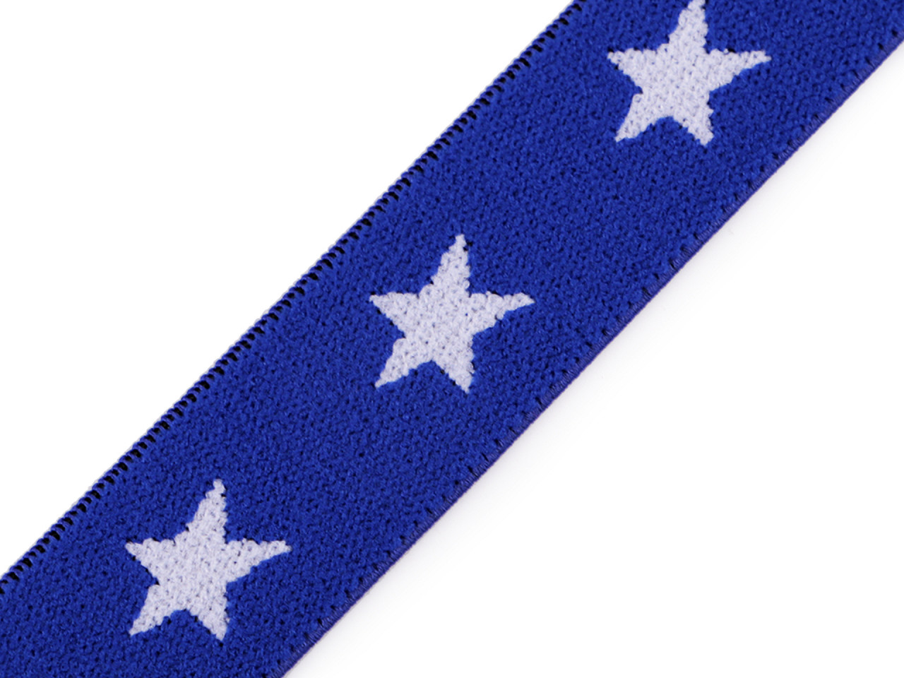 Elastic lat țesut, model steluțe, lățime 20 mm - Gri deschis (1 Metru)