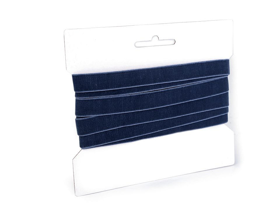 Elastic catifelat, lățime 16 mm - Negru (1 Metru)