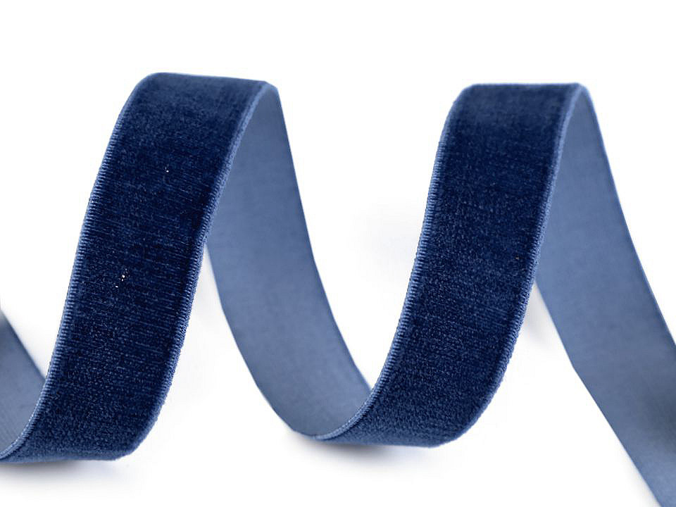 Elastic catifelat, lățime 16 mm - Negru (1 Metru)