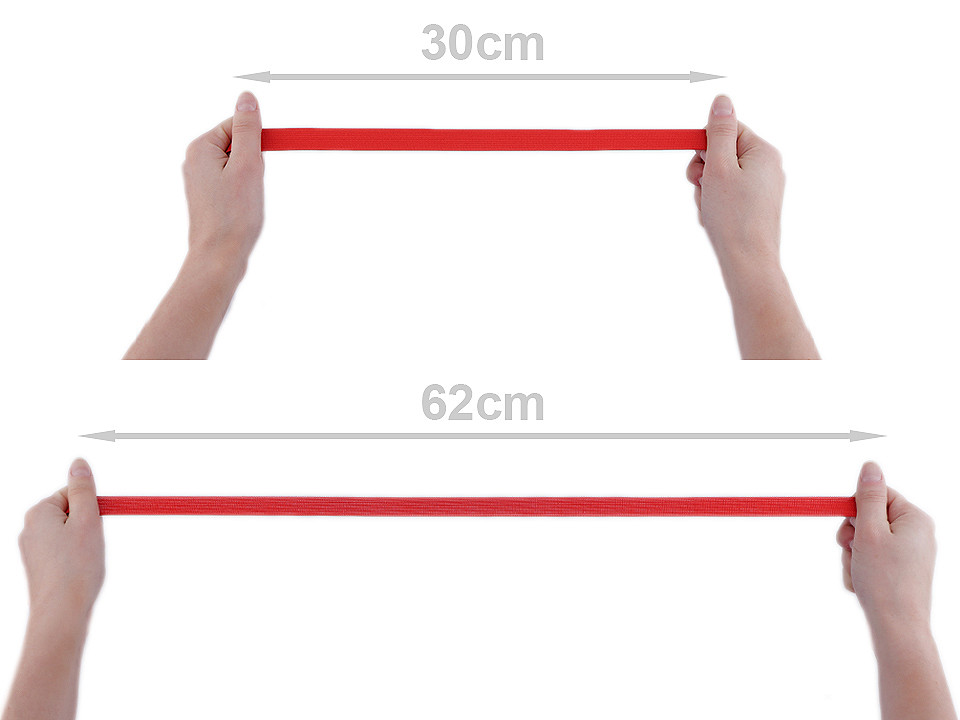 Elastic lat, lățime 19 mm - Negru (1 Metru)