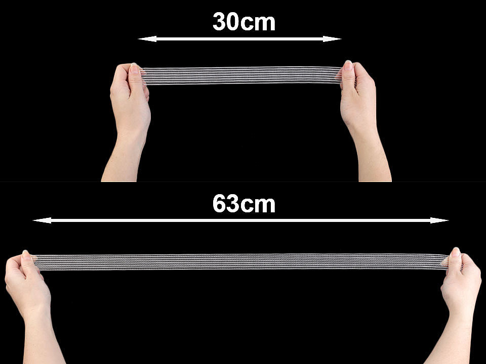 Bandă elastică pentru confecții, lățime 24 mm - Negru (5 Metri)