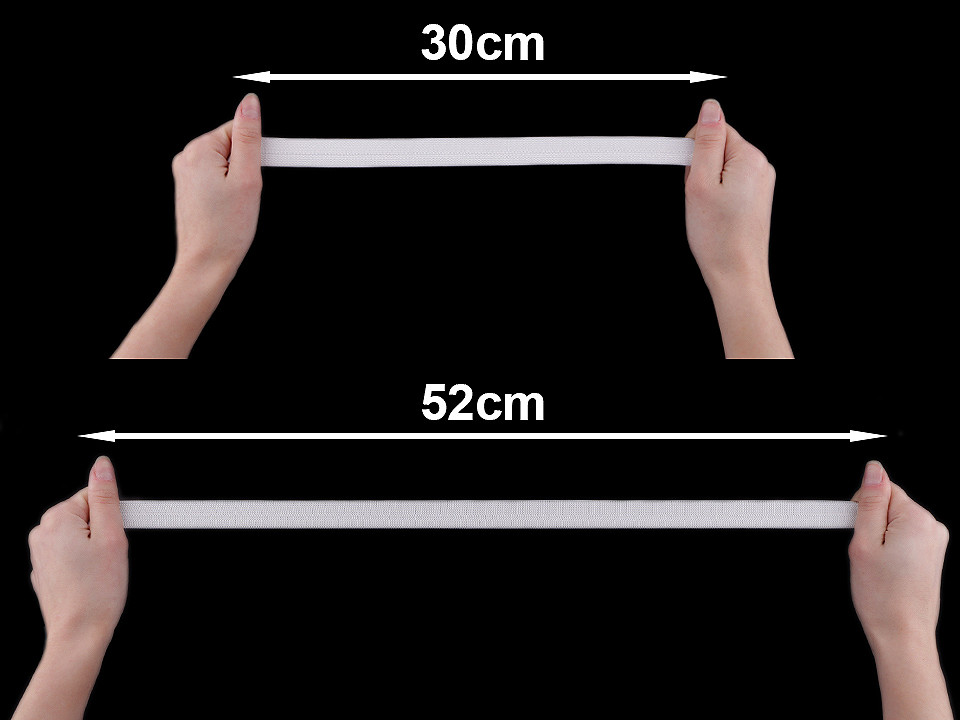 Elastic lat, lățime 20 mm - Negru (25 Metri)