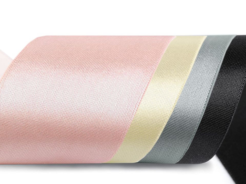 Elastic satinat, lățime 50 mm - Roz pudrat (1 Metru)