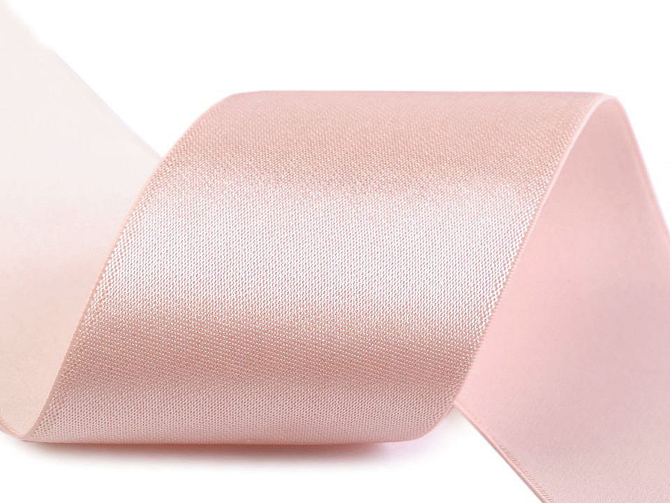 Elastic satinat, lățime 50 mm - Roz pudrat (1 Metru)