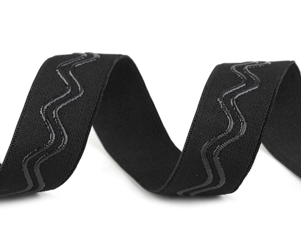 Elastic decorativ cu bandă siliconică, lățime 30 mm - Alb lăptos (1 Metru)