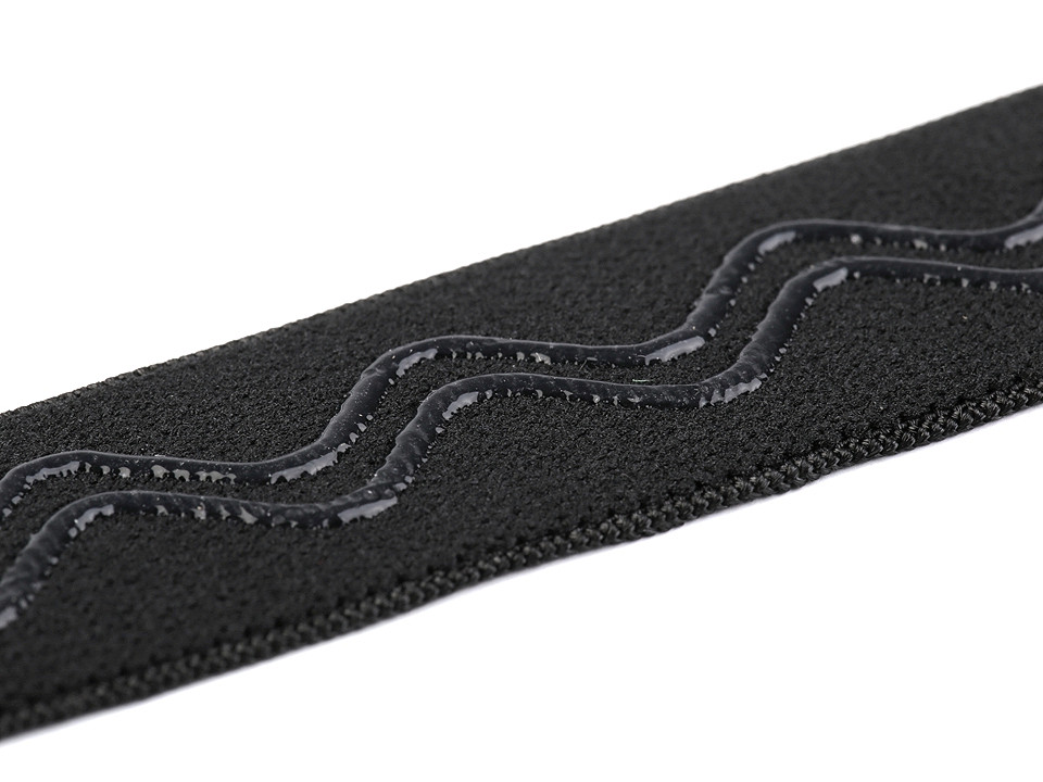 Elastic decorativ cu bandă siliconică, lățime 30 mm - Alb lăptos (1 Metru)