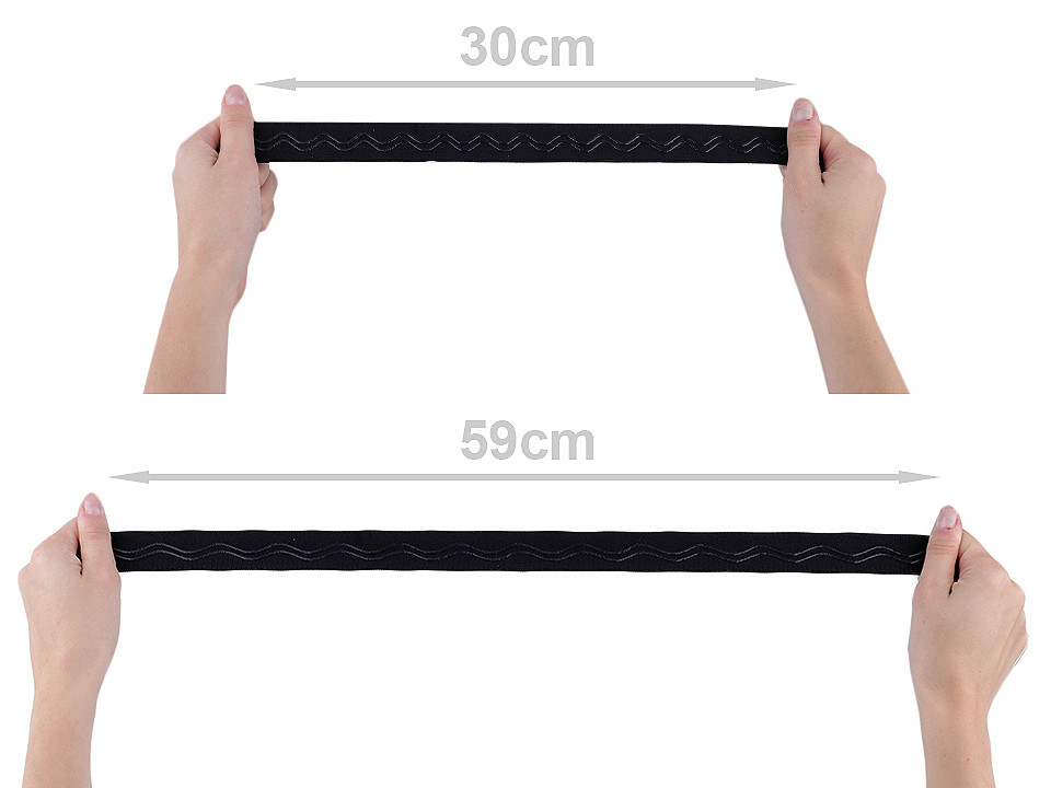 Elastic decorativ cu bandă siliconică, lățime 30 mm - Alb lăptos (1 Metru)