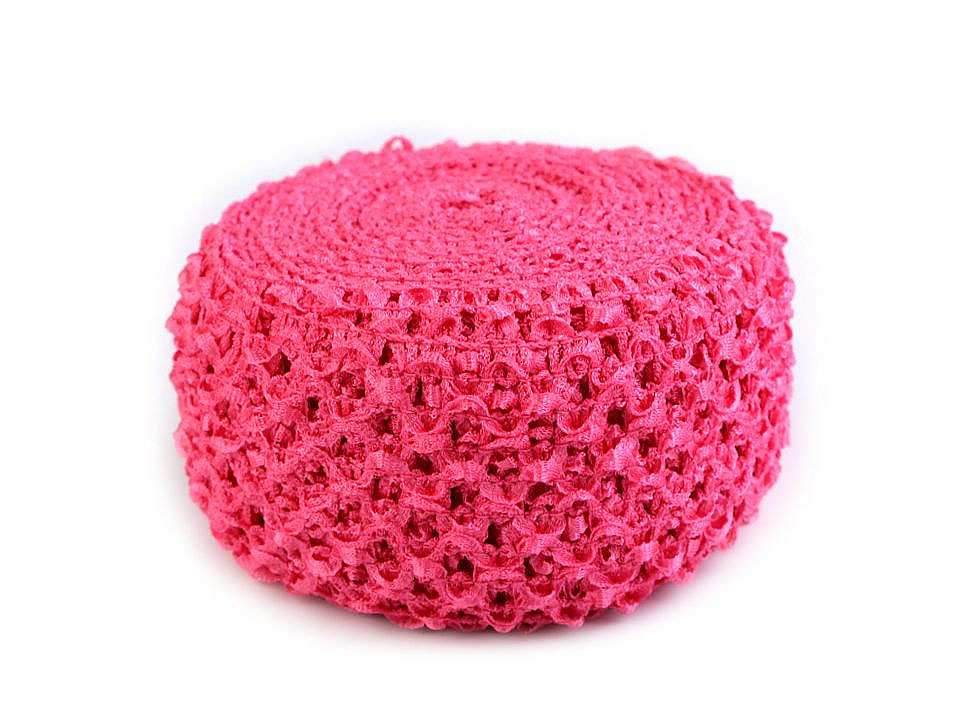 Bandă elastica croșetată tutu, lățime 7 cm - Roșu (1 Metru)