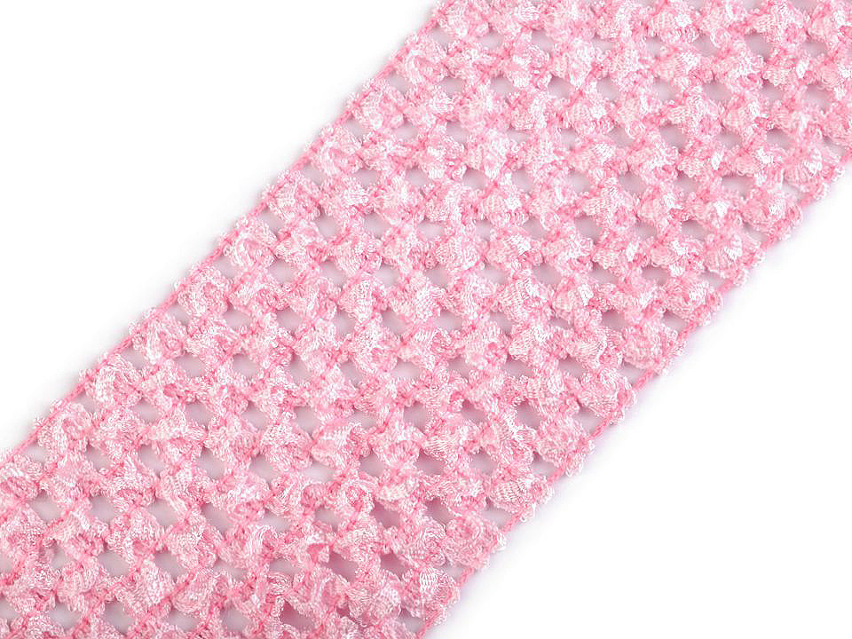 Bandă elastica croșetată tutu, lățime 7 cm - Roșu (1 Metru)