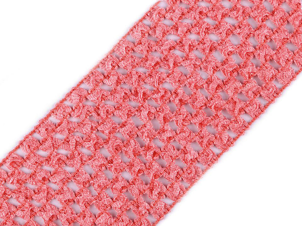 Bandă elastica croșetată tutu, lățime 7 cm - Roșu (1 Metru)