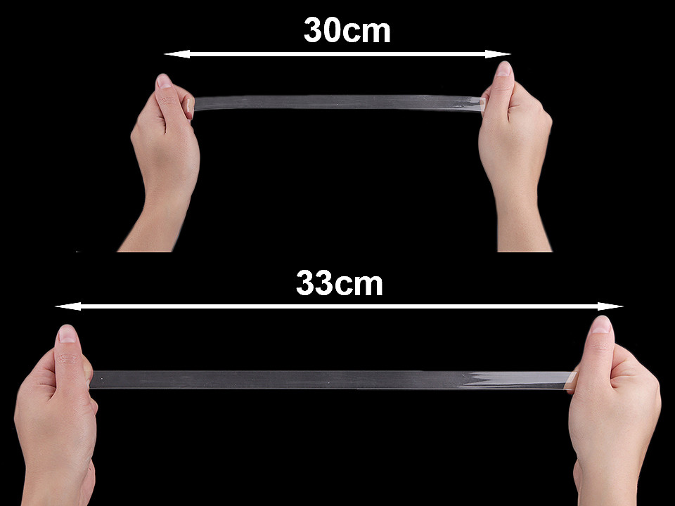 Elastic siliconic, lățime 15 mm - Transparent (20 Metri)