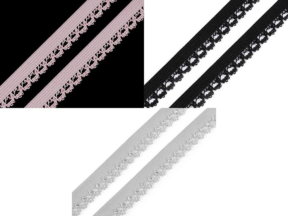 Elastic decorativ, lățime 15 mm - Negru (20 Metri)