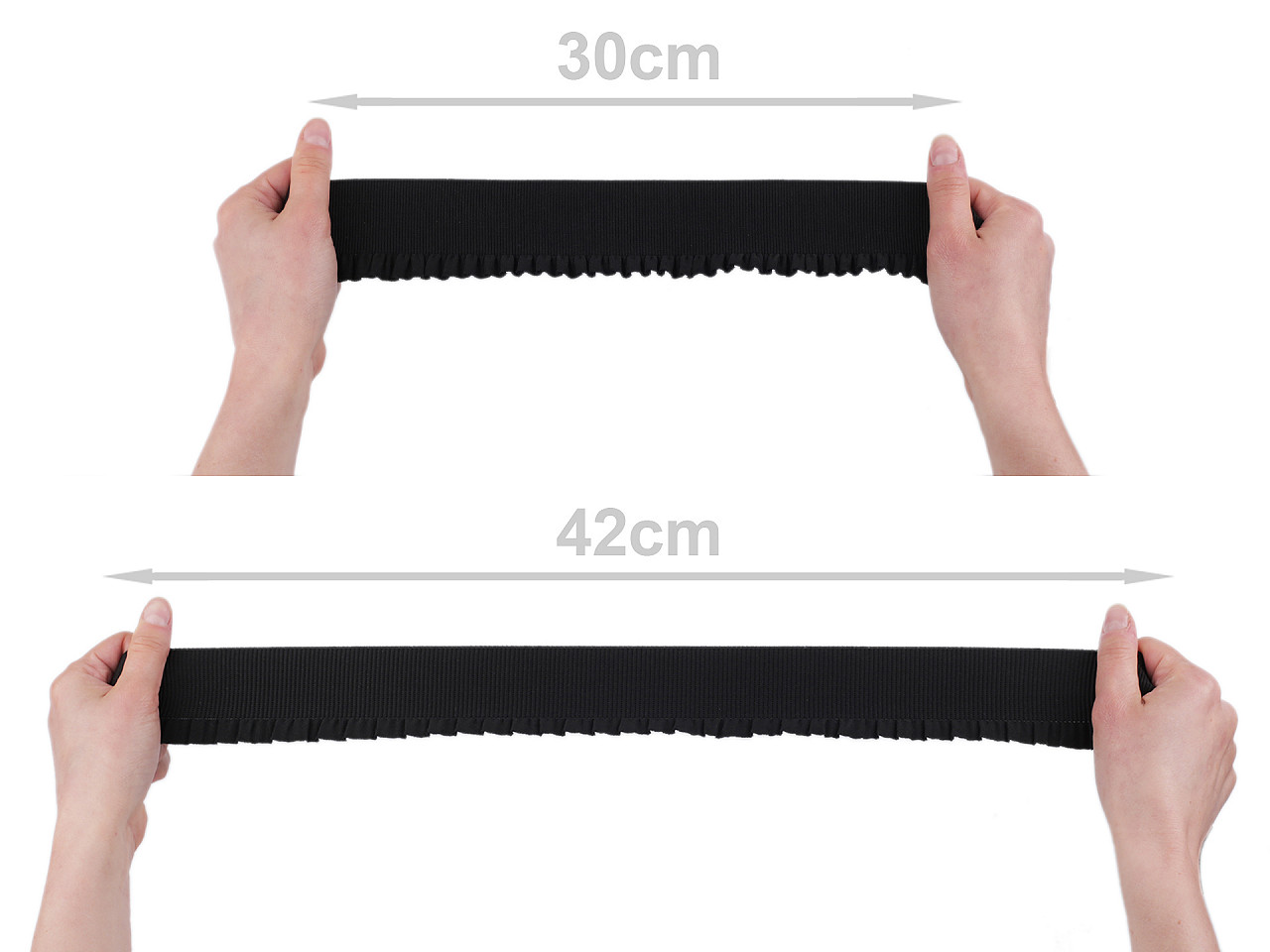 Banda elastica cu volanase latime 53 mm - Verde închis (1 Metru)